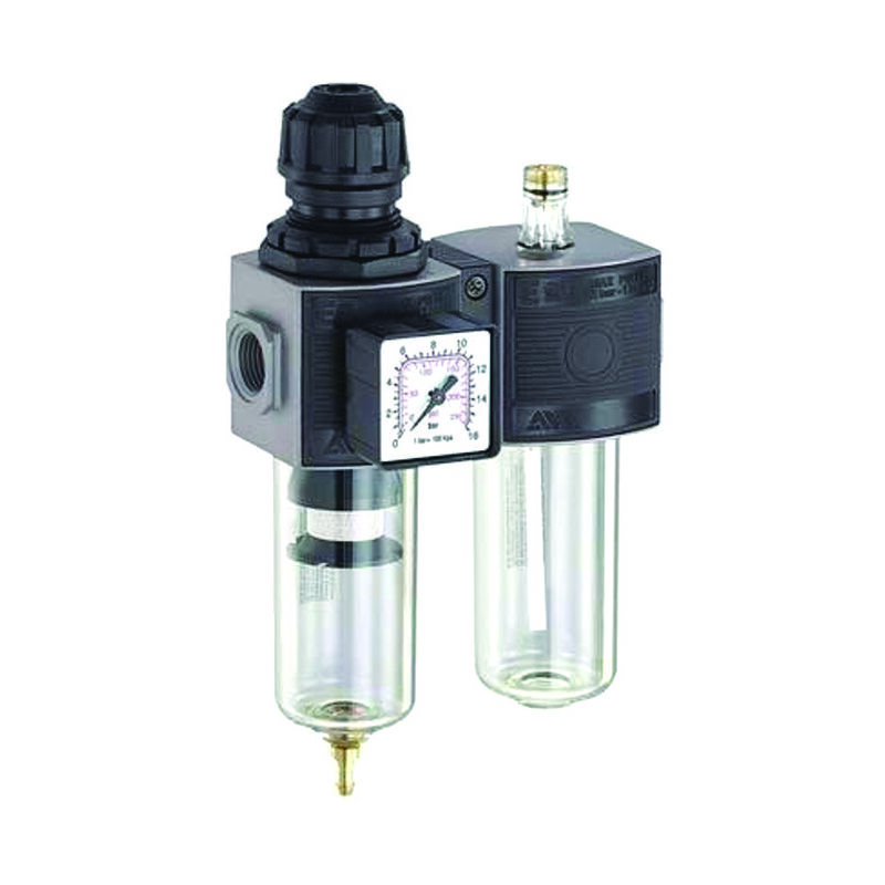 Image of Gruppo filtro regolatore di pressione e lubrificatore modulare - attacco 3/8f mm.146x63x238h. art.e/22/2