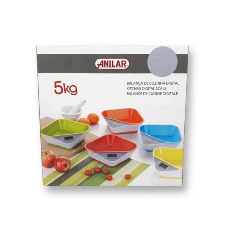 ANILAR - Balance de cuisine digitale - 5 kg - Avec récipient - Piles AAA non incluses - Voir photos pour détails - Coloris aléatoire - NEUF