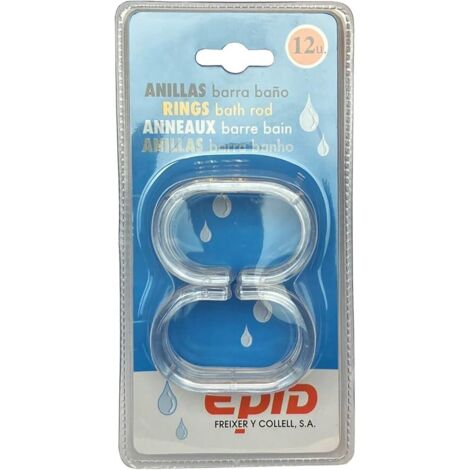 Anilla Cortina baño EPID Transparente Bolsa 12 Unidad