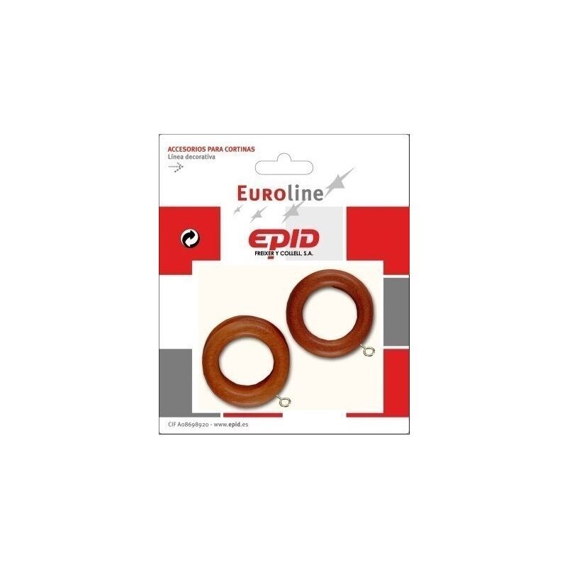 

Anilla Cortina 18Mm Hogar Madera Avellana 10 Pz - Epid