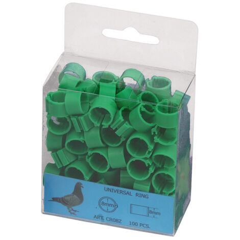 Anillas para palomas - 8 mm - verdes