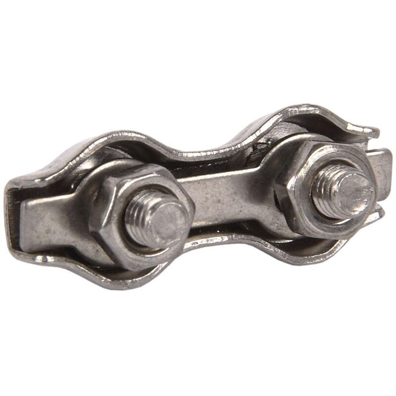 COFAN sujetacables planos dobles inox. m-2 caja 10 unid. , Sujetacables Planos de acero inoxidable Doble INOX A-2