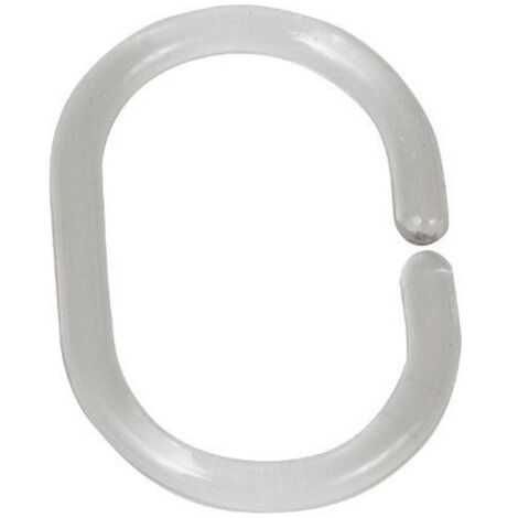Anillo de cortina de ducha, transparente, 12-er Sy