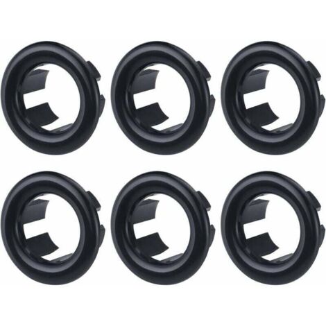 Anillo de desbordamiento negro de 6 piezas para fregadero, sello para fregadero con orificio redondo, anillo de desbordamiento para fregadero, tapón de desbordamiento para fregadero