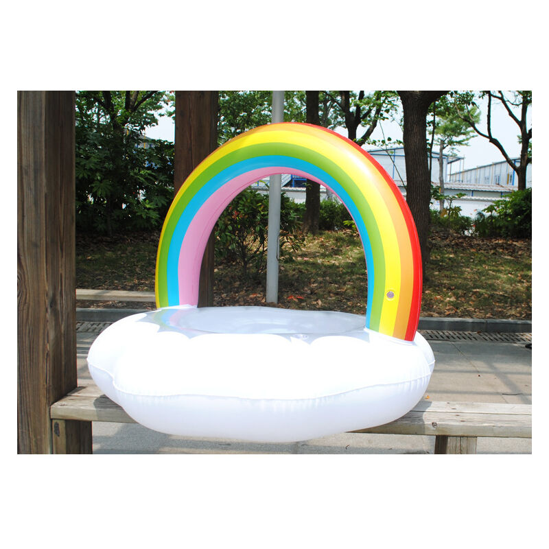 

Anillo de natación inflable para adultos con patrón de nubes arcoíris, 90 cm