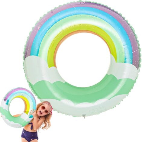 Anillo de natación para niñas y niños de 4 a 8 años, tubos de anillos de natación inflables de 22,8 pulgadas, anillo de goma para piscina para niñas y niños para fiestas deportivas n