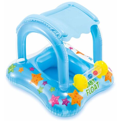Anillo de natación para niños, boya de piscina inflable para niños, anillo de natación flotante con sombrilla, asiento de piscina para bebés para niños y niñas
