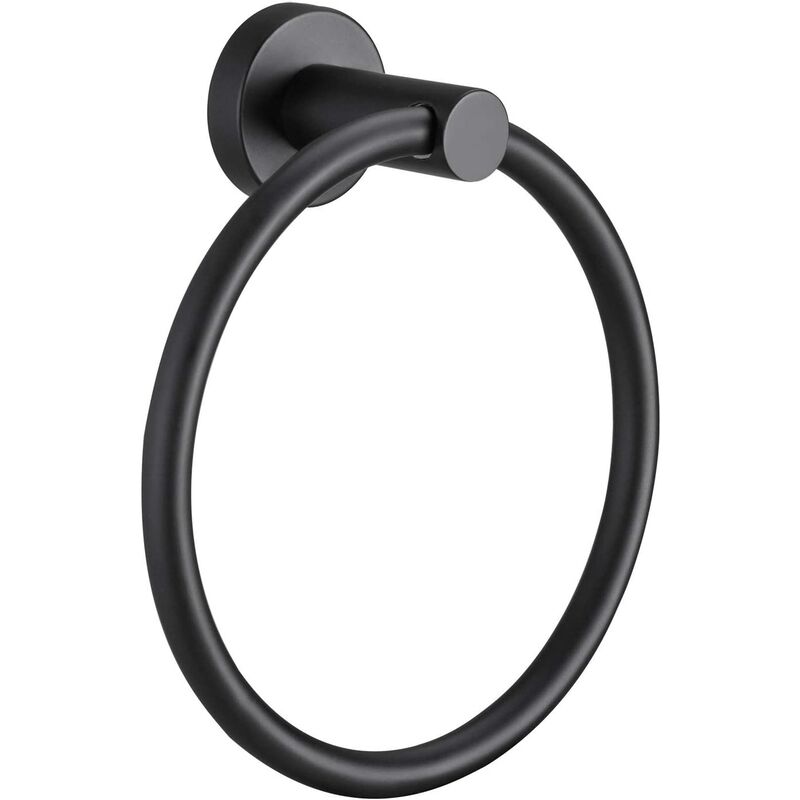

Anillo de toalla negro mate para baño, 1 paquete, cocina, baño, toalla, perchero, montaje en pared, almacenamiento resistente, acero inoxidable
