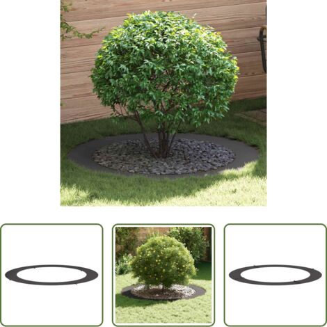 Anillo decorativo -  adecuado para Anillo de Árbol Plano Negro Ø90 / 120 cm Acero