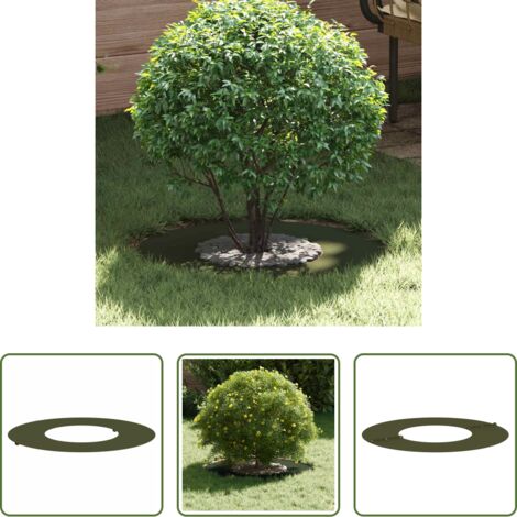 Anillo decorativo -  adecuado para Anillo de Árbol Plano Verde oliva Ø30 / 60 cm Acero