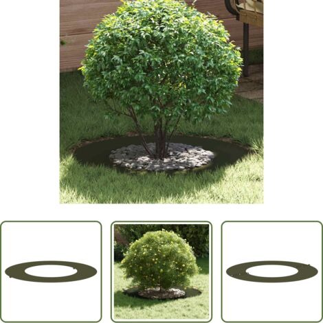 Anillo decorativo -  Anillo de árbol Verde Oliva Ø40 / 70 cm Acero laminado en frío