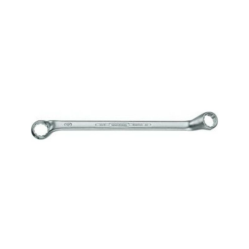

Llaves poligonales dobles, anillo contra acodado, Acero de cromado-vanadio 31CrV3, lado e/planos : 7 x 8 mm, Largo 180 mm