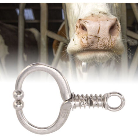 Anillo nasal HL Q4D para ganado: Anillo nasal robusto y esférico de acero inoxidable con tracción para ganado, adecuado para uso agrícola y doméstico.