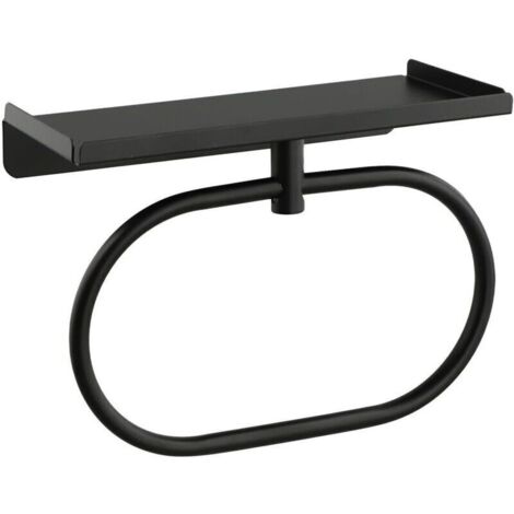 Anillo para toallas ovalado de acero inoxidable negro: resistente a la humedad, de secado rápido y con almacenamiento optimizado.
