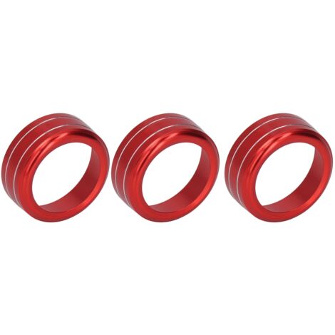 Anillo protector de aleación de aluminio rojo para botones de aire acondicionado, compatible con Mazda 3/6/Axela/CX-5/CX-8/CX-9/Atenza, paquete de 3