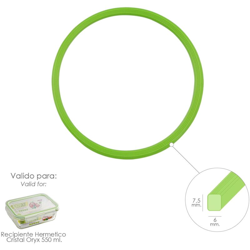 

Anillo silicona para recipiente hermetico cristal rectangular 550 ml.