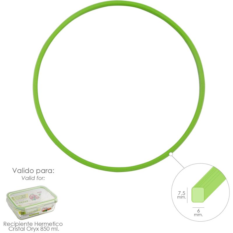 

Anillo silicona para recipiente hermetico cristal rectangular 850 ml.
