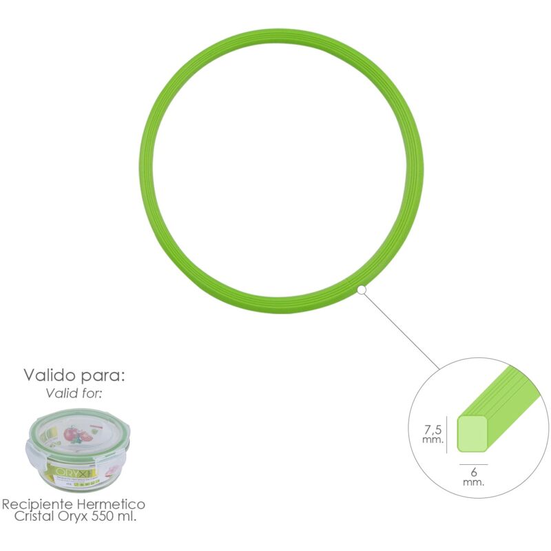 

Anillo silicona para recipiente hermetico cristal redondo 550 ml.