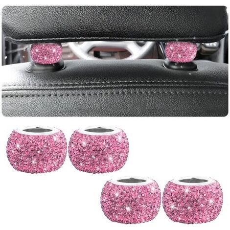 anillos universales de cristal de diamante para reposacabezas de asientos de coche, accesorios de embellecimiento interior para reposacabezas de asientos de coche, embellecedores interiores brillantes