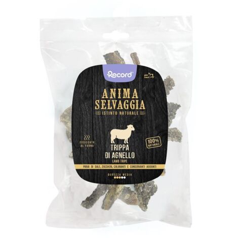 Anima Selvaggia snack essicati per cani trippa di agnello 6 Confezioni x 50 g cad.