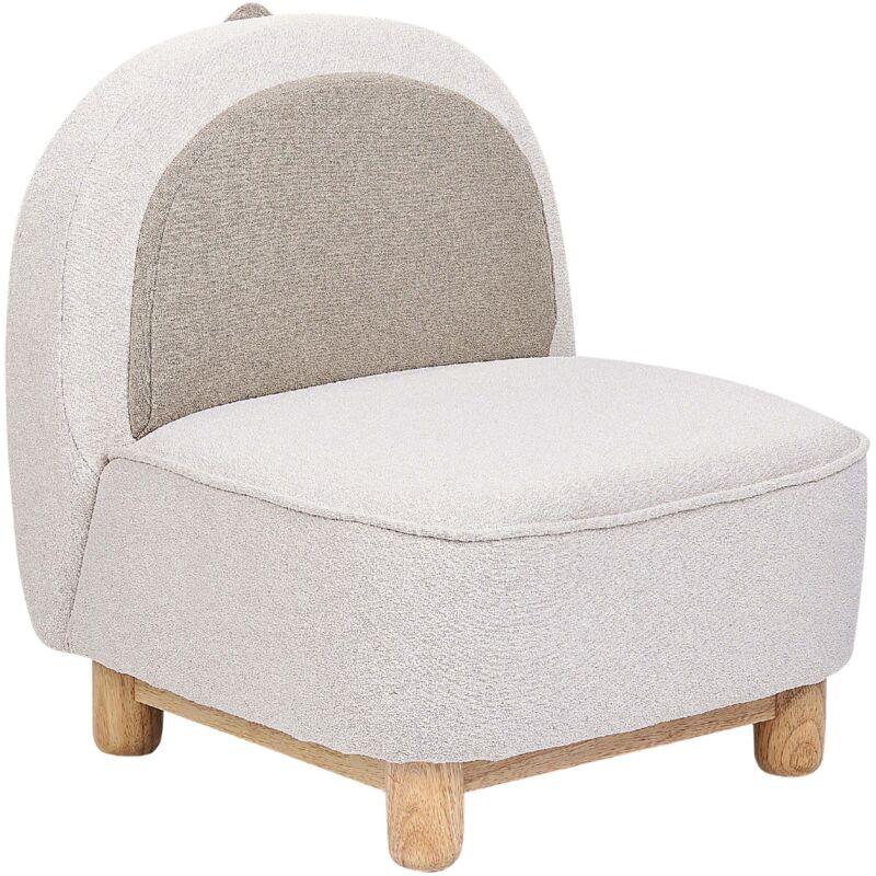 Beliani - Animal Chair Polyester Upholstery Triceratops Shape Design Dinosaur Armless Plush Nursery Furniture For Children Beige Faborg