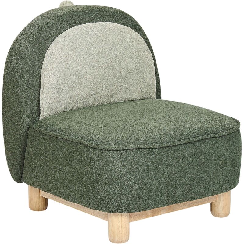 Beliani - Animal Chair Polyester Upholstery Triceratops Shape Design Dinosaur Armless Plush Nursery Furniture For Children Dark Green Faborg