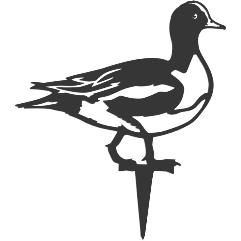 Metalbird - Animal décorarif canard siffleur en acier corten