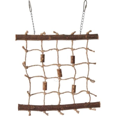 Animal Domestique Ting Corde Natural Living Mur d'escalade Jouet pour Oiseau Murale en Bois