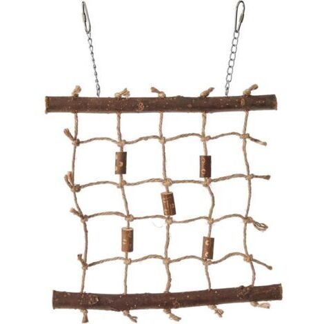 Animal Domestique Ting Corde Natural Living Mur d'escalade Jouet pour Oiseau Murale en Bois