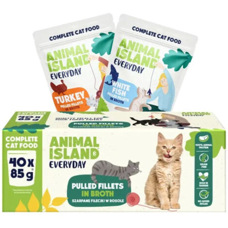 ANIMAL ISLAND Indyk/Biała ryba w filecie MIX 40x85g