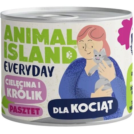 ANIMAL ISLAND veau/lapin pour chatons 12 x 185 g
