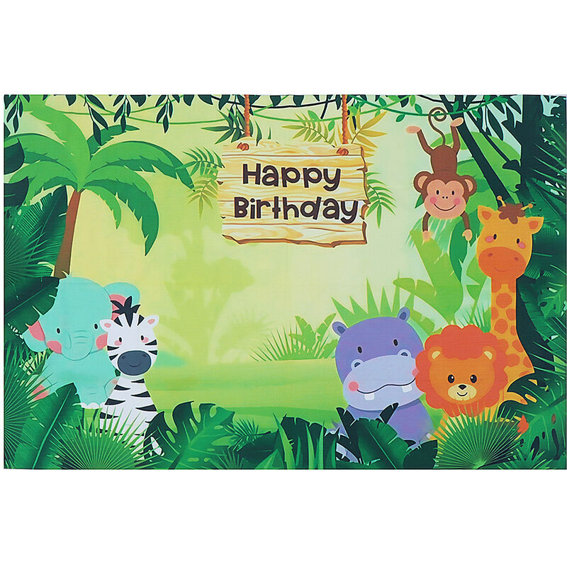 

Animal Jungle Safari fotografía telón de fondo decoración de fiesta de cumpleaños 250x180Cm LAVENTE
