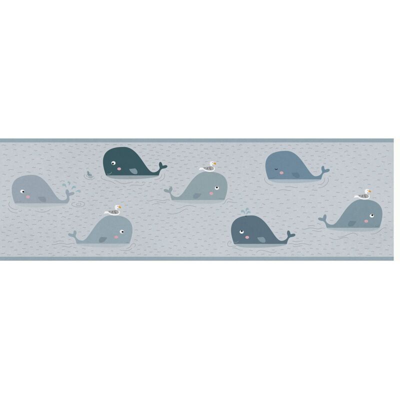 Profhome - Animal Pattern Wallpaper Wall 403735 Self-adhesive Border Slightly Textured With Animal Pattern Matt Grey 0.75 M2 (8.07 Ft2)