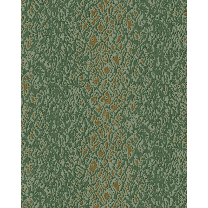 Animal pattern wallpaper wall Profhome DE120128-DI hot embossed non-woven wallpaper embossed with exotic design shiny green gold 5.33 m2 (57 ft2)