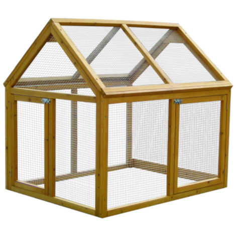 Animal Valley – Parc grillagé pour poulailler Cémani – Enclos sécurisé en acier galvanisé – Dimensions L. 110 x l. 93 x H. 106 cm – 3 côtés grillagés