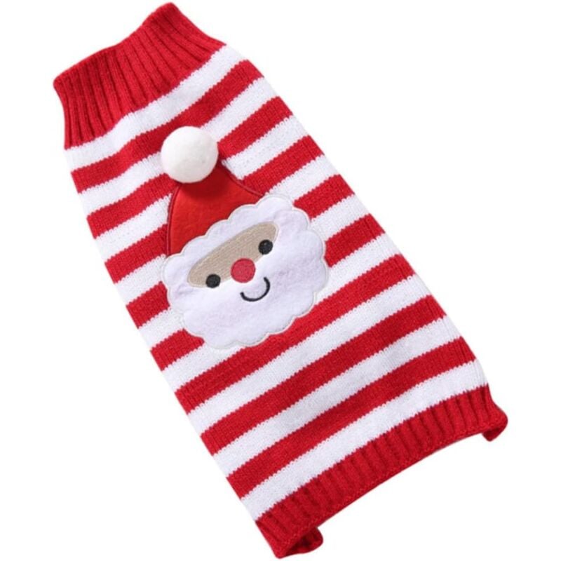 Image of Linjou - Animale domestico Maglione di Natale Cane Inverno Caldo Abbigliamento Collare Maglione Cucciolo Maglione Vestito Animale domestico Set