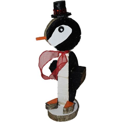 Animale in legno di natale pinguino decorazioni addobbi natalizi idea regalo centro tavola dipinto decorato a mano