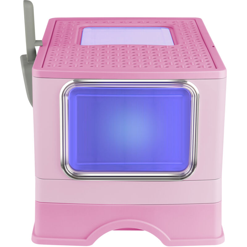 Pets, Bac à litière pour chats couvert, Tiroir amovible, Litière Couverte pour Chats, Pelle e Filtre Inclus - Désinfection uv - pink