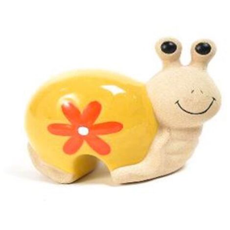 Animaletto decorativo in ceramica da interno per decorazioni vasi -Lumaca