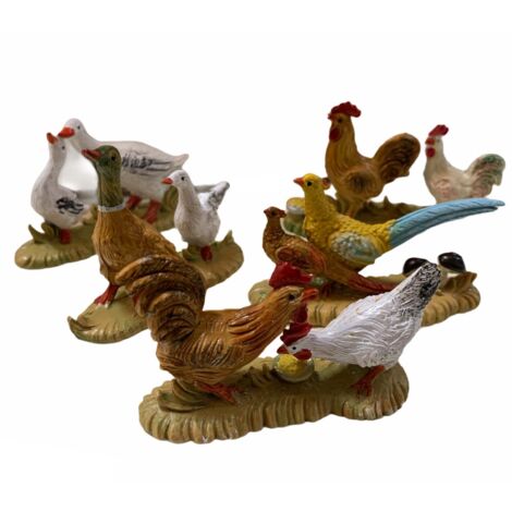 ANIMALI DELLA FATTORIA IN RESINA 5PZ 4CM EUROMARCHI STATUINA PRESEPE