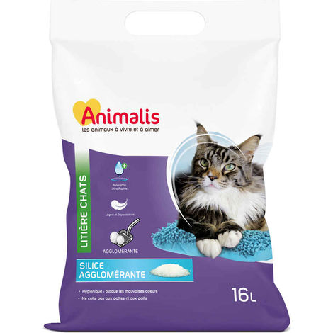 Animalis Litiere Silice Agglomerante Pour Chat 16l