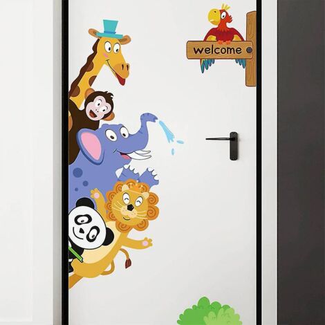 animaux De Dessins Anims Empils Luohan Chambre D'enfant Chambre  Coucher Dcoration Intrieure Stickers Muraux Fond De Page Stickers