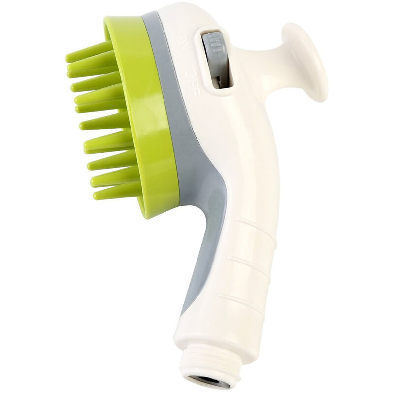 Animaux Peignage Douche Pulverisateur Arroseur Brosse Pour Chiens Et Chats Handheld Toilettage Pomme De Douche Avec Aiguilles Souples, Blanc
