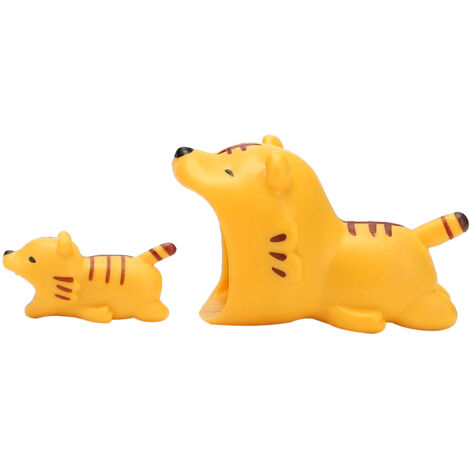 Animierte PVC-Kabelschutzhüllen – Detaillierte Datenkabelschutzhüllen (6,5 x 3,5 x 4 cm, 1,8 x 1,8 x 3,6 cm, 43 g) – 2 Stück in Gelb, Orange, Schwarz, Rosa, Grün und Blau