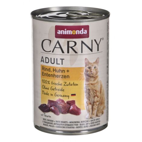 Animonda Carny Adult - Rind, Huhn, Ente - Nassfutter für ausgewachsene Katzen 400g