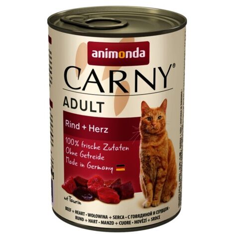 Animonda Carny Adult - Rindfleisch und Herzen für ausgewachsene Katzen, 400g