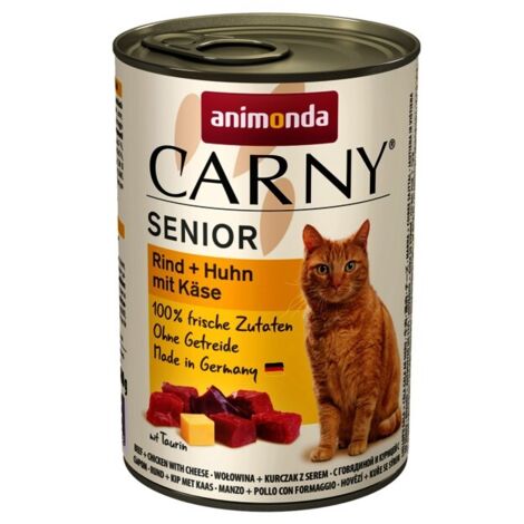 ANIMONDA Carny Senior Rind-Huhn mit Käse Katzen Nassfutter 24x400g
