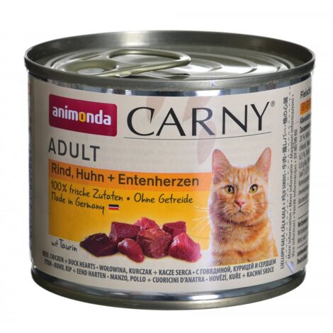Animonda Cat Adult Manzo, Pollo e Cuoricini di Anatra  - Animonda Cat Adult Manzo, Pollo e Cuoricini di Anatra - Lattina Da 200 Gr