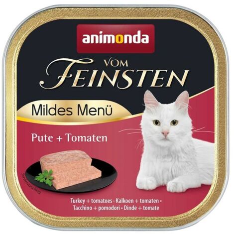 Animonda Cat  Vom Feinsten Adult - Mild Menue  Cibo umido per gatti adulti - Vaschetta da 100 g - Tacchino e pomodori 100 g