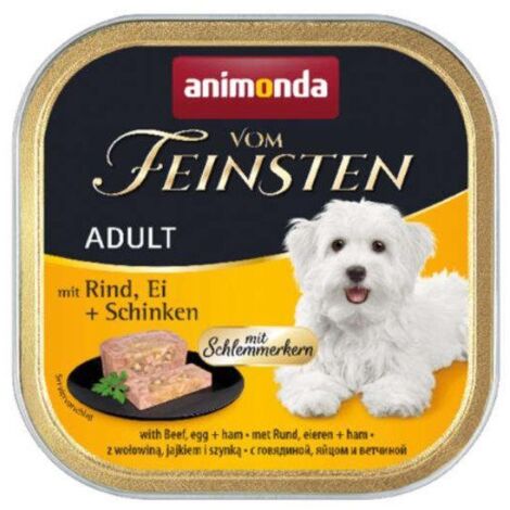 Animonda Dog  Vom Feinsten Adult - per buongustai  Cibo umido per cani adulti - Vaschetta da 150 g - Manzo, uova e prosciutto 150 g